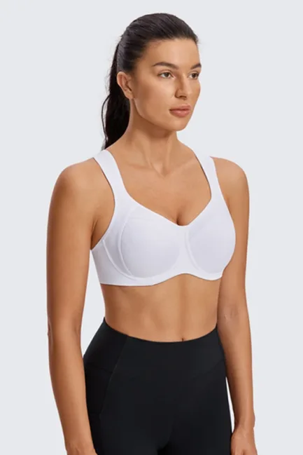 Sports Bras Gym Black White Women High Impact Support Underwire Full Coverage Lightly Padded Fitness Workout Running Underwear - Image 11