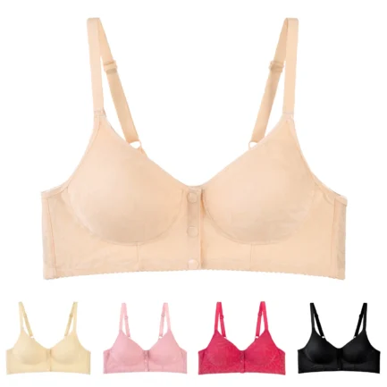 Women Sexy Front Button Bras Deep V Underwire Push Up Lingerie Brassiere Shaping Cup Adjustable Shoulder Strap Large Size Bra - Image 14