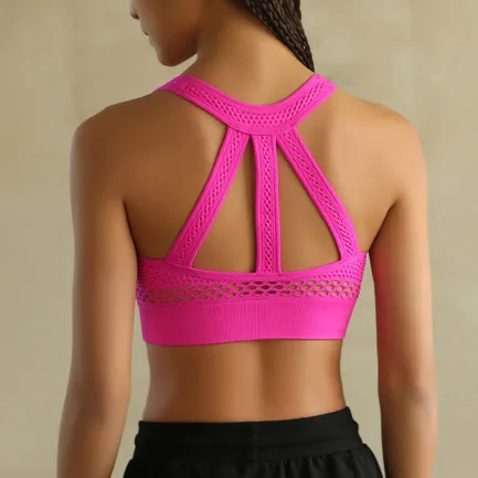Cut Out Beauty Back Sports Bra High Elastic Knit Top Melon Sports Bra Cropped Yoga with Bra Molded Sports Bra Women Sports - Image 5