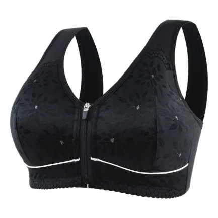 High End Push Up Bras For Women Women's Comfort Jacquard Zipper Wireless Breathable Sleep Bra Female Widened Strap Underwear - Image 10
