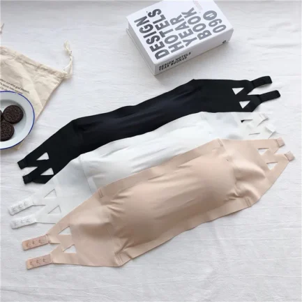 Ice Silk Strapless Bra Girls Seamless Crop Tube Top Bralette for Women Sexy Soft Bras Large Size Bustier Tops Summer Underwear - Image 12