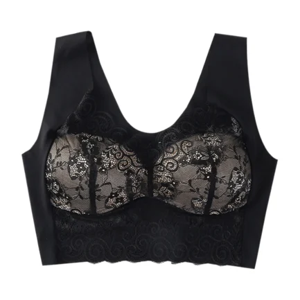 Women Lace Bra Camisole Underwear Bue Breathable V Neck Gather Up Soft Comfortabl Casual Soft And Comfortable No Underwire Bra - Image 8