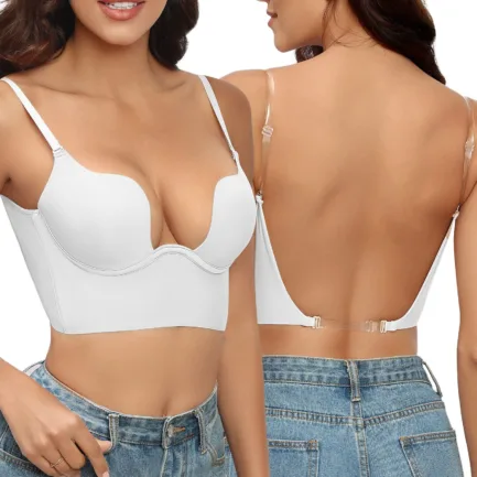 Sexy Women Lingerie U Backless Bras Deep U Low Cut Push Up Bra Brassiere Female Breathable Bralette Invisible Bra Underwear - Image 20