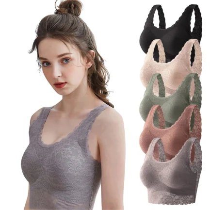 Women Bras Bralette Top Sexy Lace Flowers Underwear Ladies Beauty U Shape Back Lingerie Sports Push Up Bra Cozy Chest Tube Top - Image 7