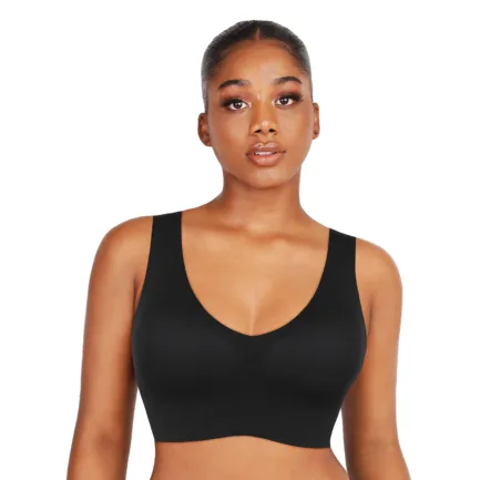Women Fitted V-Neck Seamless Bra Tank Top Built-in thin Bra Cup Hide Back Fat Full Back Coverage Underwire Steel Bones Bra - Image 16