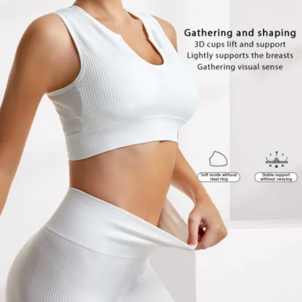 Bra Sets Anti-sagging Sports bra set No steel rings Fitness clothing Female running shockproof Beauty tank top Sets - Image 11