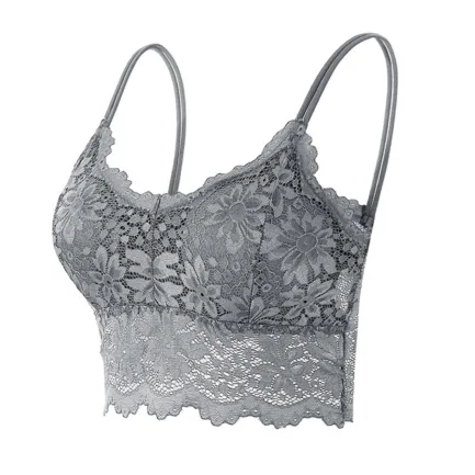 New Women Lace Bras Top Comfortable Bralette Solid Color Sexy Underwear Vest Female Hollow Out Wireless Lingerie Seamless Bra - Image 12