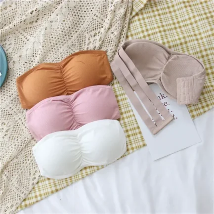 Sexy Women's Strapless Bra with Removable Pads Underwear Tube Top Girls Invisible One-piece Backless Lingerie Cropped Tanks - Image 8