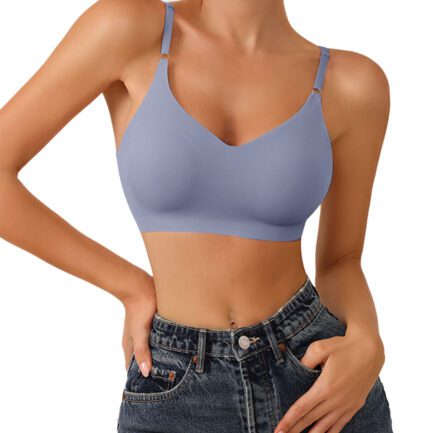 Ice Silk Bra for Women Comfort Wireless Gather Sexy Underwear for Women Push Up Simple Lingerie Seamless Brassiere Bralettle - Image 11