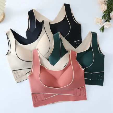 Active Underwear Women Shockproof Gathering Anti Droop Fitness Back Vest Traceless Sports Underwear No Steel Rings Bra - Image 21