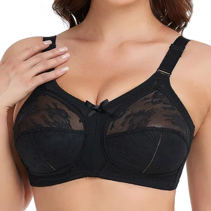 Women'S Plus Size Breathable Bra Lace Full Coverage Firm Hold Non Padded Non Wired Lingerie Breathable Sport Underwear For Women - Image 16