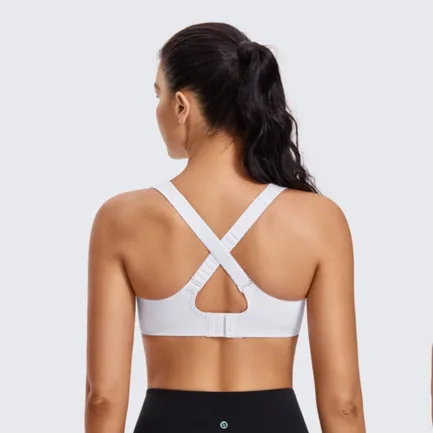 Sports Bras Gym Black White Women High Impact Support Underwire Full Coverage Lightly Padded Fitness Workout Running Underwear - Image 2