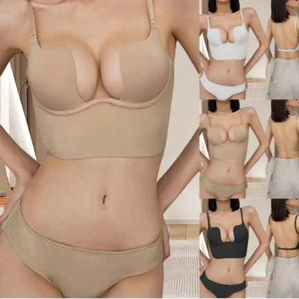 Women Solid Low Bras U Shape Backless Multiple Convertible Straps Underwire Fashion Backless Adjustable Shoulder Strap Lingerie - Image 11