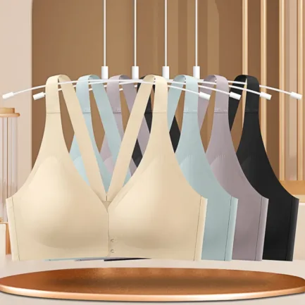 Sexy Front Buckle Ice Silk Bra Summer Thin Womens Underwear Wireless Push Up Seamless Small Breasts Gathered Up Anti-sagging Bra - Image 9