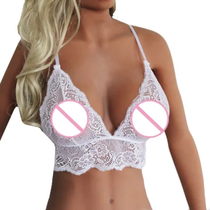 Lace Lingerie Women Fashion Sexy Lace Mesh Embroidery Straps Bras Seductive Breathable Comfortable Loose Elastic Big Underwear - Image 9