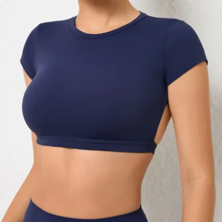 Hearuisavy Sports Shirts Breathable Workout Tops Fitness Sportswear Female Backless Yoga Clothing Sport Crop Tops Women Gym Top - Image 22
