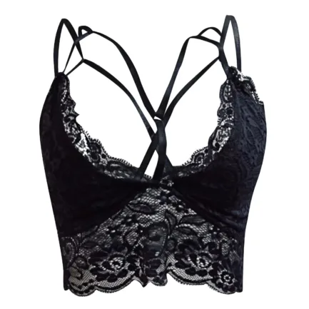 Women Sexy Wireless Bra Lingerie Sexy Gathered Bandage V Neck Underwear Camisole Solid Plus Size Vest Brassiere Tops Bralette - Image 4