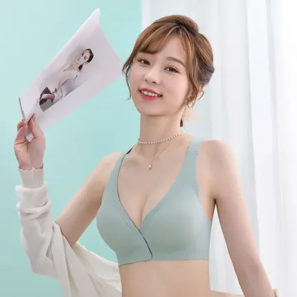 Sexy Front Buckle Ice Silk Bra Summer Thin Womens Underwear Wireless Push Up Seamless Small Breasts Gathered Up Anti-sagging Bra - Image 18