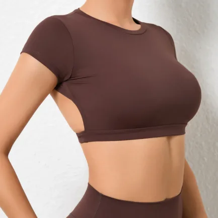 Hearuisavy Sports Shirts Breathable Workout Tops Fitness Sportswear Female Backless Yoga Clothing Sport Crop Tops Women Gym Top - Image 29
