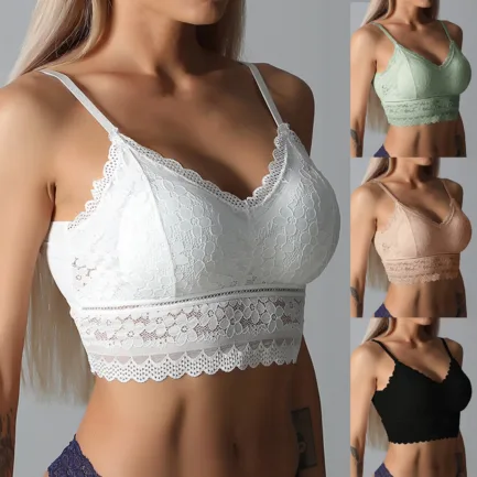 Women Lace Bras Top Comfortable Bralette Solid Color Beauty Back Underwear Sexy Vest Female Add pad Wireless Bra Lingerie - Image 7