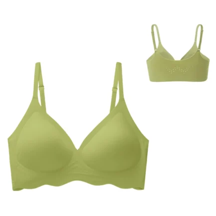 Sexy Deep V Neck Thin Strap Bras Womens Seamless Push Up Full-Coverage Bras Soft Support Underwear Bralette without Steel Ring - Image 5