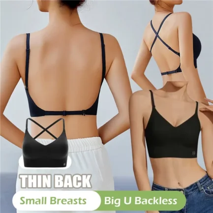 Strapless Underwear Women Invisible Bra Deep U Plunge Bras Backless Top for Dresses Sexy Lingerie with Transparent Strap Push Up - Image 17
