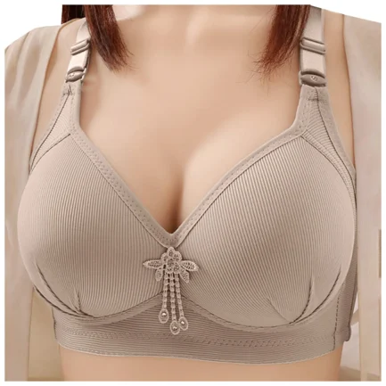 Women's Solid Bras For Home No Underwire Seamless Bralettes For Women Wireless Push Up Adjustable Strap Soft Large Bust Bra - Image 12