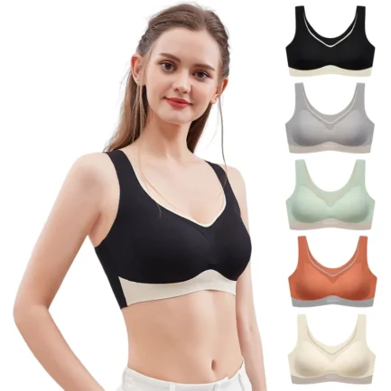 Women Non-stiffening Bra Comfortable Side Breast Collection Ice Silk Cool Non-marking Bra Anti-upper Slip Bra Sports Underwear - Image 15