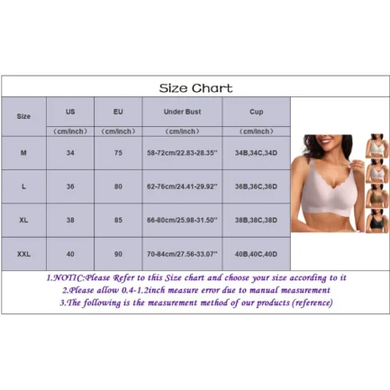 Womens Seamless Bras No Underwire Push Up Padded Bralette Wireless Comfort Bralettes Full Coverage Sleeping Everyday Bra - Image 12