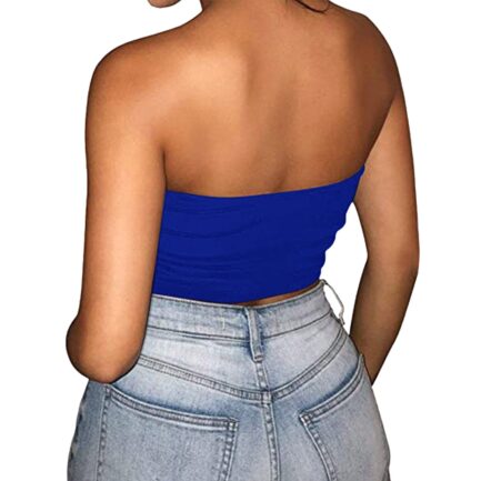 Women Sexy Solid Color Crop Bandage Top Strapless Bandeau Tube Top Sleeveless Backless Non-Slip Women Underwear Cami Vest - Image 15