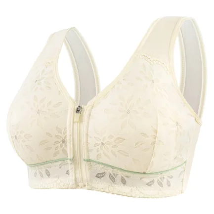 High End Push Up Bras For Women Women's Comfort Jacquard Zipper Wireless Breathable Sleep Bra Female Widened Strap Underwear - Image 8