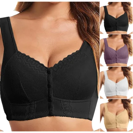Seamless Breathable Lace Push Up Bras for Women Moona Bra Front Closure Breathable Bra For Seniors Plus Size Bras For Womens - Image 6