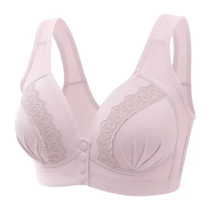 Women Front Button Lace Bras Shaping Cup Shoulder Strap Large Size Underwire V Neck Sexy Bra Soft Comfortable Underwear Push Up - Image 13