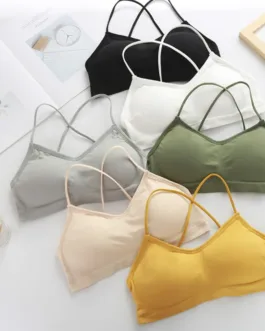 Sport Bra Seamless Beautiful Back Wrap Bandeau Girl Tank Top Underwear Lady Wrap Chest Double Cross Bra