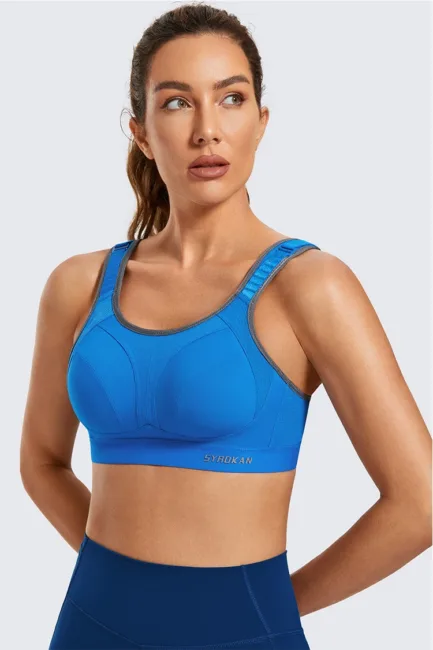 Women's Sports Bra High Impact Wireless Adjustable Straps Non-Padded Workout Bra Solid Trainning Run Boxing Underwear - Image 25