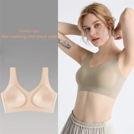 Ice Silk Bra Seamless Vest Bras Women Soft Thin Push Up Underwear Comfortable Sleep Top With Chest Padded Sports Bralette - Image 3