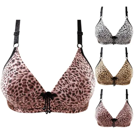 Women's Leopard Print Fashion Sexy Bra Thin Plus Size Push Up Pair Sag Underwear No Underwire Womens Bras Comfortable Push up - Image 6