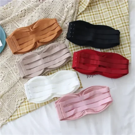 Sexy Women's Strapless Bra with Removable Pads Underwear Tube Top Girls Invisible One-piece Backless Lingerie Cropped Tanks - Image 12