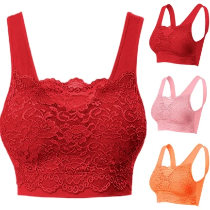 Floral Lace Sports Push Up Bra For Women Sexy Wrap Chest Sleeping Underwear Women's Seamless Bra Fitness Yoga Sport Corset Tops - Image 13
