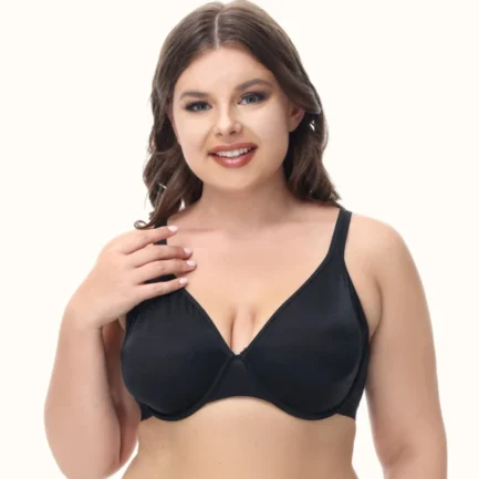 Women's Ultra-thin Underwired Full Cup Bra Elegant Solid Color Metallic Luster Anti-Sagging Underwear Soft Breathable Daily Bra - Image 8