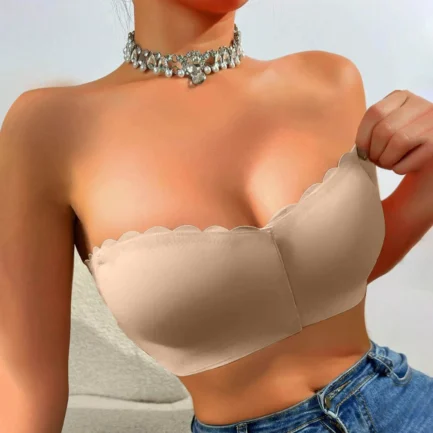 2024 Women'S Strapless Bandeau Bra New European American Models Seamless Lingerie Gather Collect Auxiliary Breasts Underwear