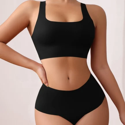 Vest Style Women'S Underwear Set Large Size Sports No Underwire Upper Bracket Gathering Removable Pad Women'S Bra Boxe4 Briefs - Image 14