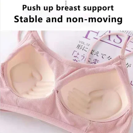 ZXYOUPING Women Sexy Crop Top Bra，Strapless Bra Cross Beautiful Back Top，Bra with Pad Push Up Wireless Bra，Comfortable Padded Br - Image 10