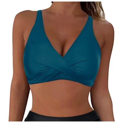 Leopard Bikini Bra for Women Ladeis Lace Up Swimwear Tops Full Coverage Push Up Crop Bikini Bra 2024 Fashion New Bathing Suits - Image 11