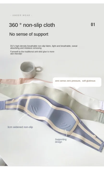 Women Seamless Tube Strapless Bra Chest Wrap Bandeau Wireless Breathable Underwear Tops Non Slip Invisible Bralette Push Up Bras - Image 11