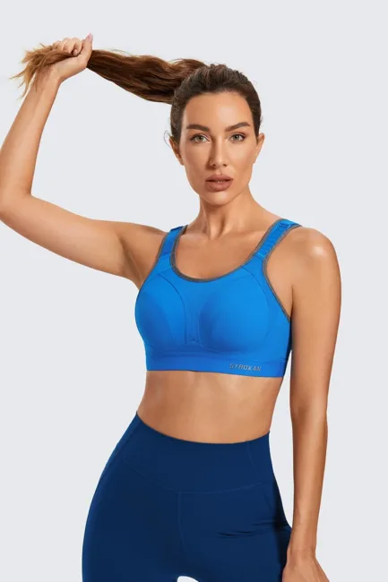 Women's Sports Bra High Impact Wireless Adjustable Straps Non-Padded Workout Bra Solid Trainning Run Boxing Underwear - Image 24
