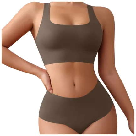 Vest Style Women'S Underwear Set Large Size Sports No Underwire Upper Bracket Gathering Removable Pad Women'S Bra Boxe4 Briefs - Image 11
