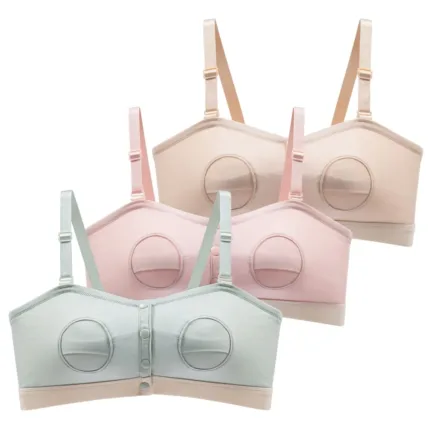 Women's Front Buckle Pregnant Nursing Bra With Breast Pad Hands-free Pumping Hide Opening Sucking Mouth Breastfeeding Underwear - Image 8