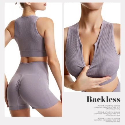 Bra Sets Anti-sagging Sports bra set No steel rings Fitness clothing Female running shockproof Beauty tank top Sets - Image 13