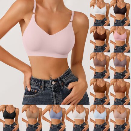 Ice Silk Bra for Women Comfort Wireless Gather Sexy Underwear for Women Push Up Simple Lingerie Seamless Brassiere Bralettle - Image 7